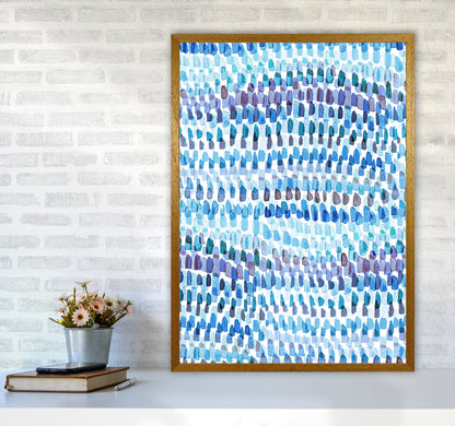 Avelena | Artsy Strokes Streifen Bunt Blau Abstrakt Kunstdokument