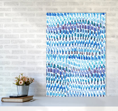 Avelena | Artsy Strokes Streifen Bunt Blau Abstrakt Kunstdokument