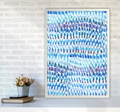 Avelena | Artsy Strokes Streifen Bunt Blau Abstrakt Kunstdokument