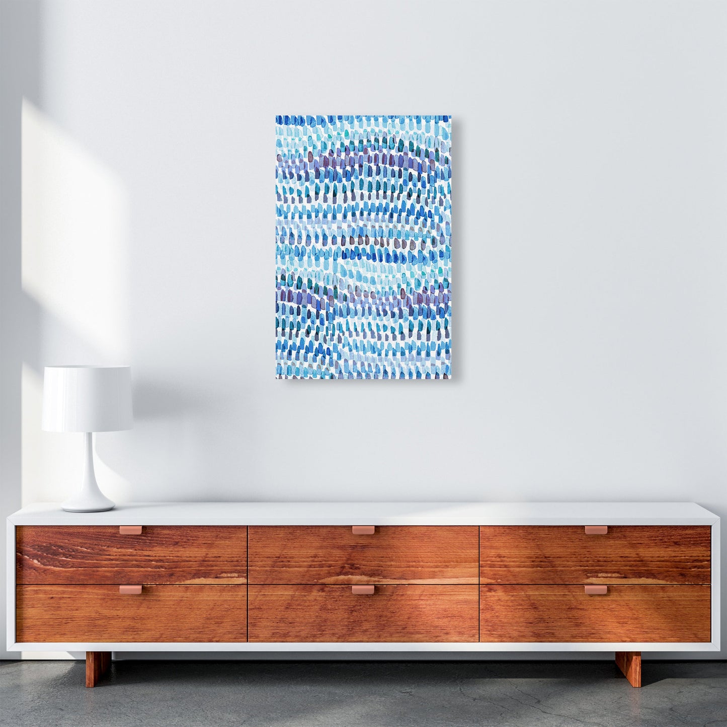 Avelena | Artsy Strokes Streifen Bunt Blau Abstrakt Kunstdokument