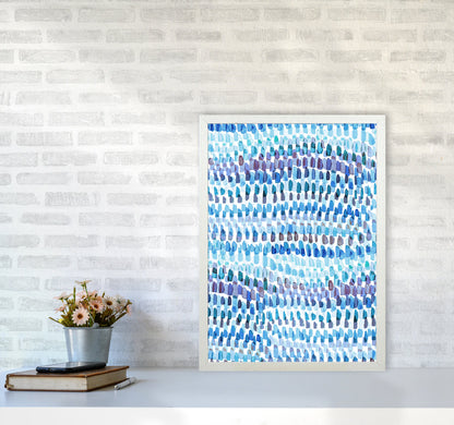 Avelena | Artsy Strokes Streifen Bunt Blau Abstrakt Kunstdokument