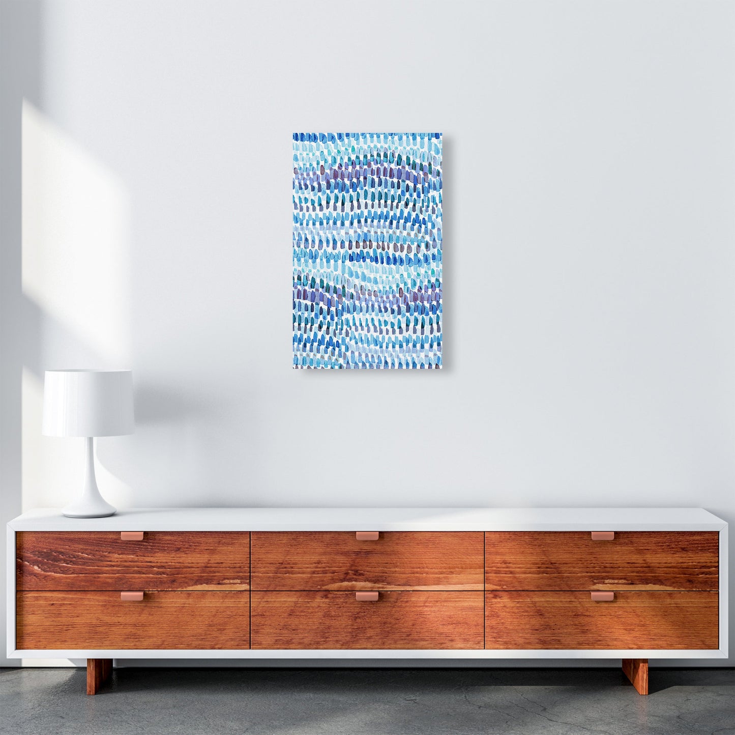 Avelena | Artsy Strokes Streifen Bunt Blau Abstrakt Kunstdokument