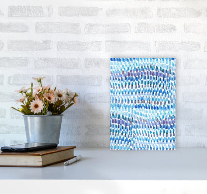 Avelena | Artsy Strokes Streifen Bunt Blau Abstrakt Kunstdokument