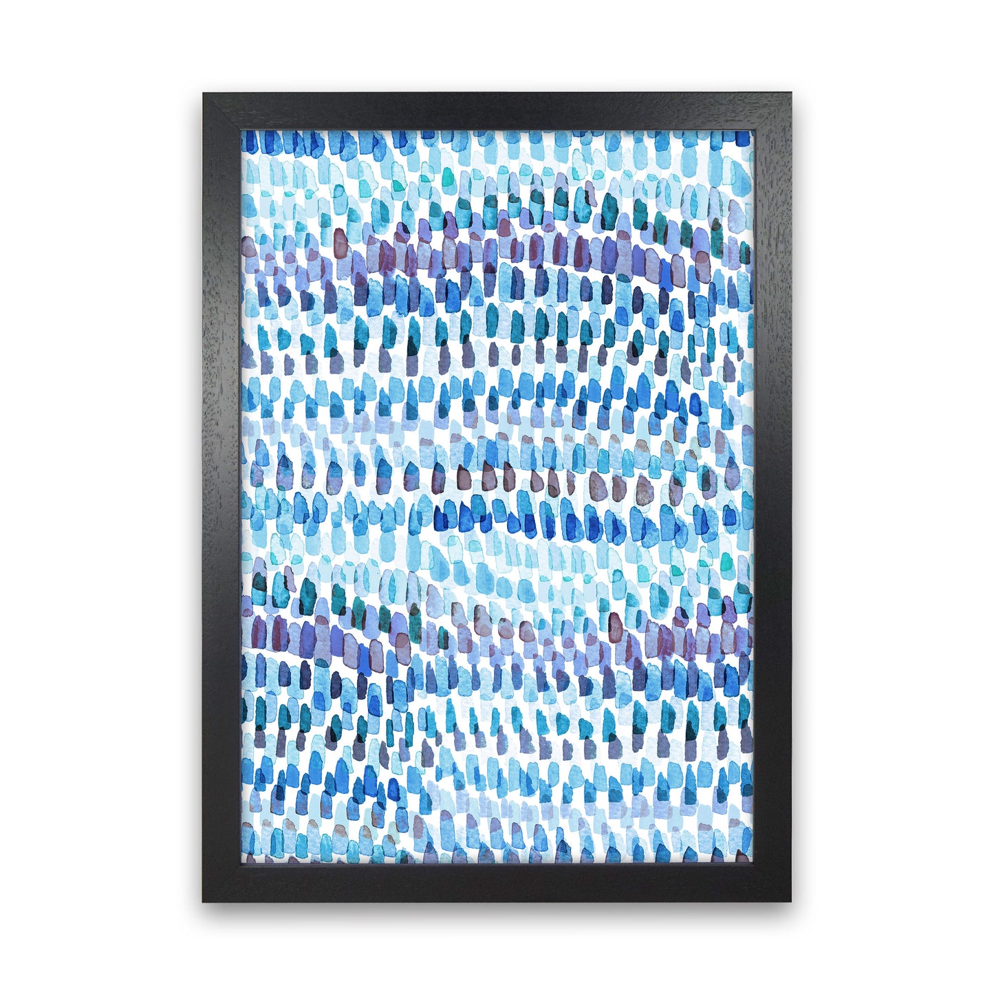 Avelena | Artsy Strokes Streifen Bunt Blau Abstrakt Kunstdokument