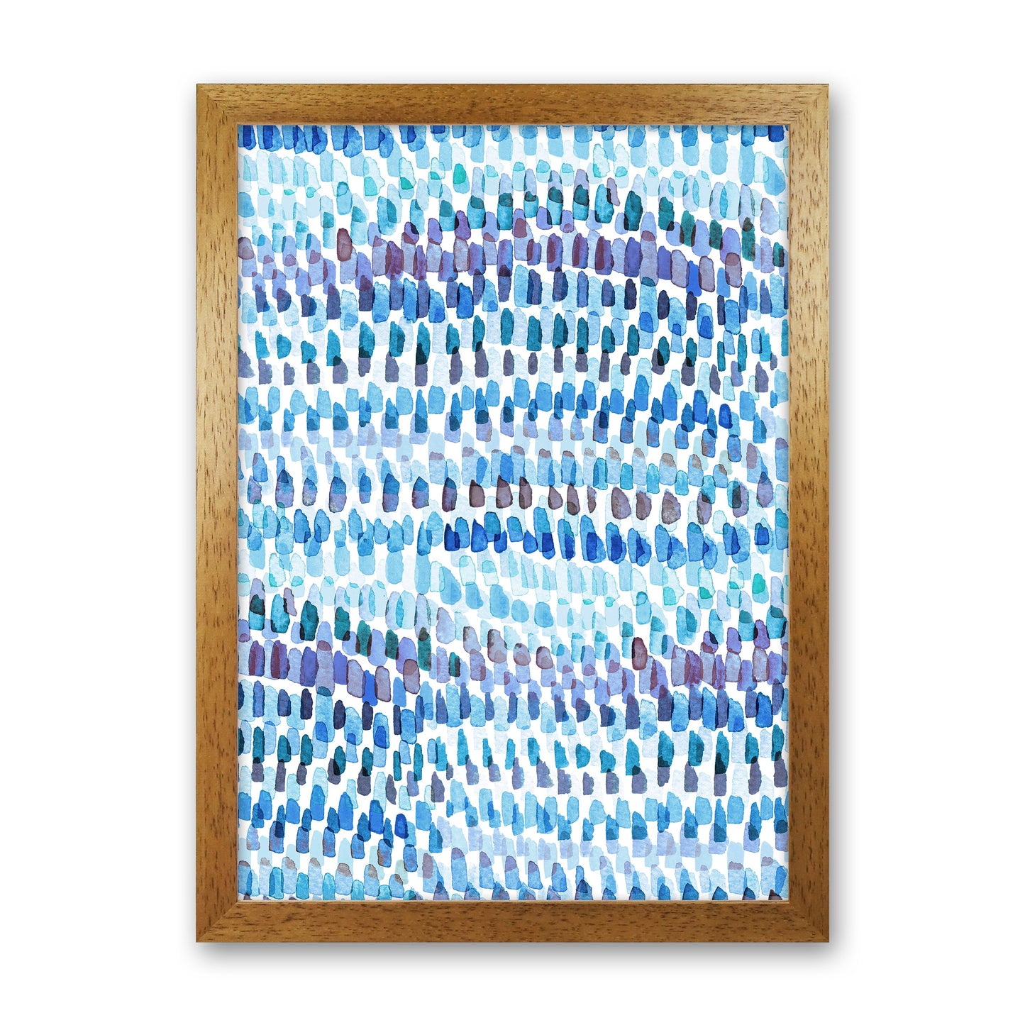 Avelena | Artsy Strokes Streifen Bunt Blau Abstrakt Kunstdokument
