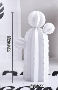 Avelena | Neuer Nordischer Stil Goldene oder Weiße Kaktusornament Hausdekoration Harz Hübsche Kaktusfigur Handgefertigte Simulationspflanze für Zuhause & Laden