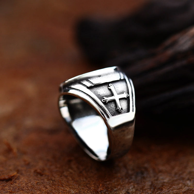 Avelena | Benedikt Medaille Edelstahl Ring