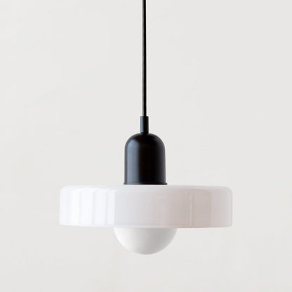 Avelena |  Pendelleuchte aus farbigem Glas | Elegante Hängeleuchte im Bauhaus-Stil | Designlampe für Wohnzimmer & Esszimmer