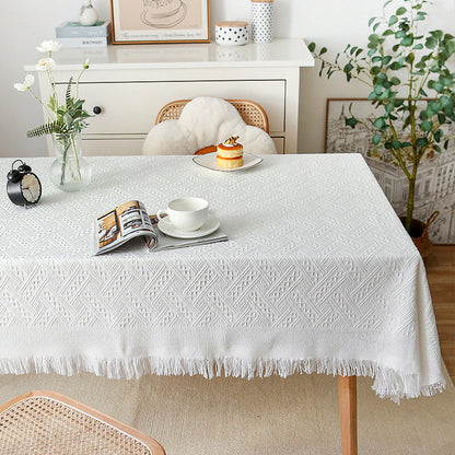 Avelena | Waffel Moderne Tischdecke, gestrickte Stoffspitze Kaffeetuch, runde Tischdecke, rechteckige Tischdecke