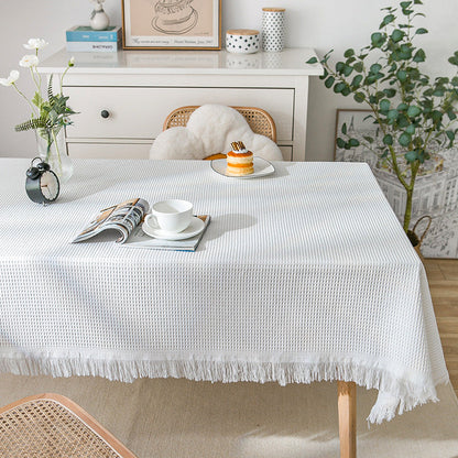 Avelena | Waffel Moderne Tischdecke, gestrickte Stoffspitze Kaffeetuch, runde Tischdecke, rechteckige Tischdecke