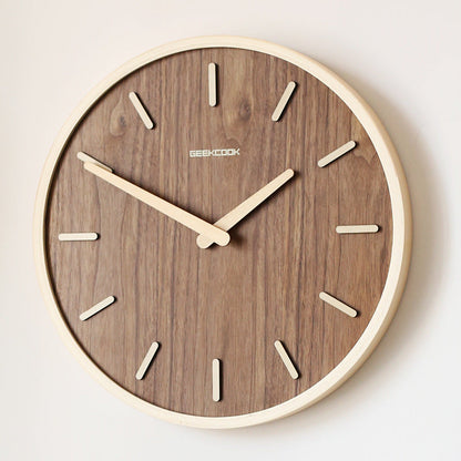 Avelena | Minimalistische Stille Holz-Wanduhr 12 Zoll