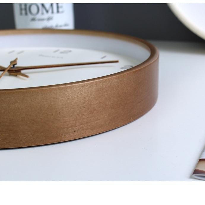 Avelena | Einfache Analoge Massive Holz-Wanduhr für Das Zuhause Zeitlos und Elegant!