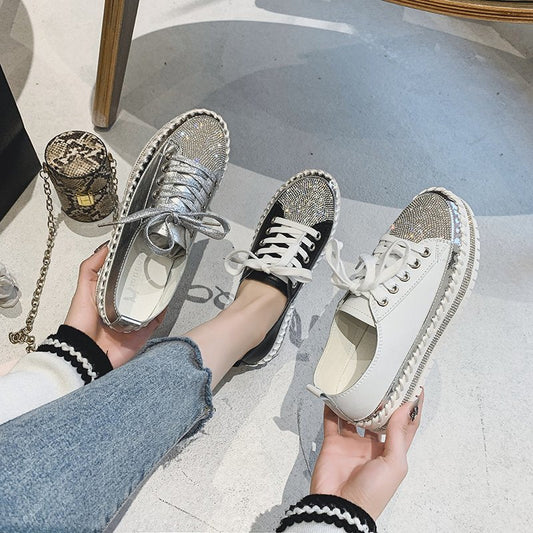 genius | Turnschuhe aus Leder Diamant Silber