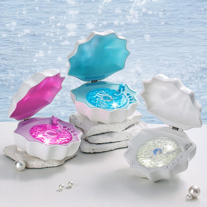 Avelena | Shell Lampe Wellen Retro Bluetooth Plattenspieler LED Nachtlicht - Perfektes Geschenk für Kinder und Mädchen