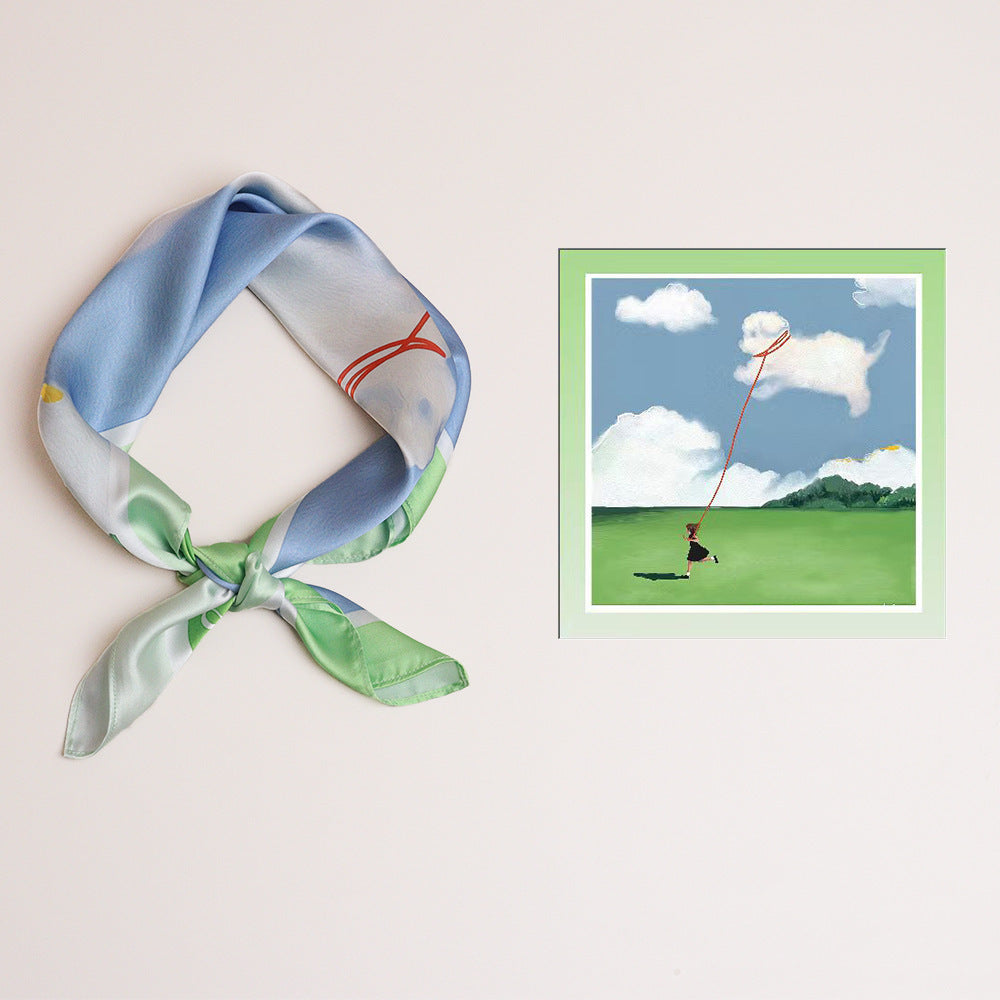 Avelena | Premium Sky Mirror Painting Quadrat Schal