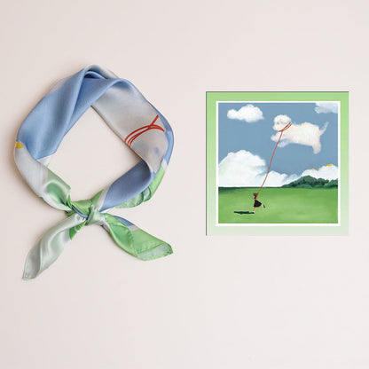 Avelena | Premium Sky Mirror Painting Quadrat Schal