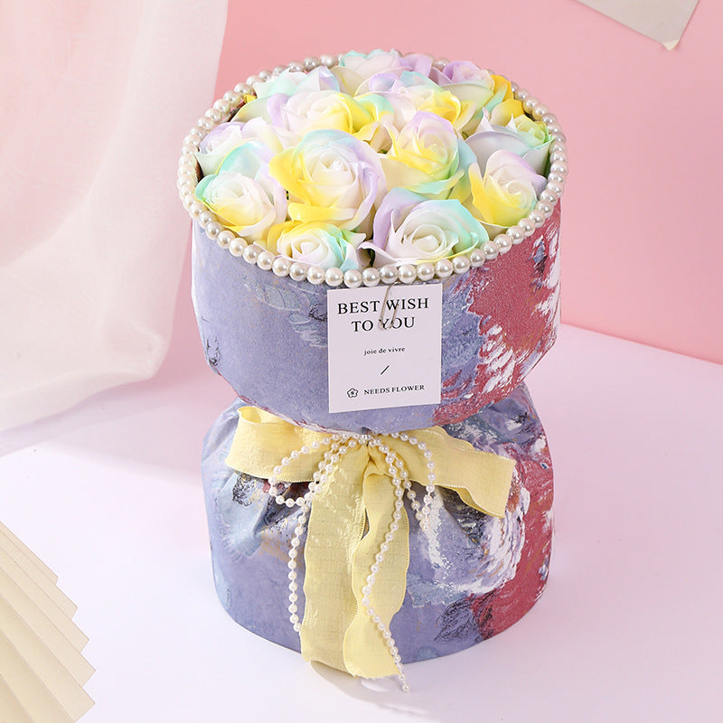 Avelena | Floragiene Handgemachte Seife Blumenstrauß Geschenkkorb