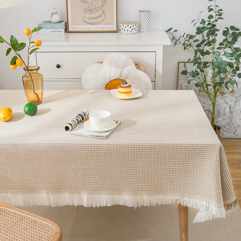 Avelena | Waffel Moderne Tischdecke, gestrickte Stoffspitze Kaffeetuch, runde Tischdecke, rechteckige Tischdecke