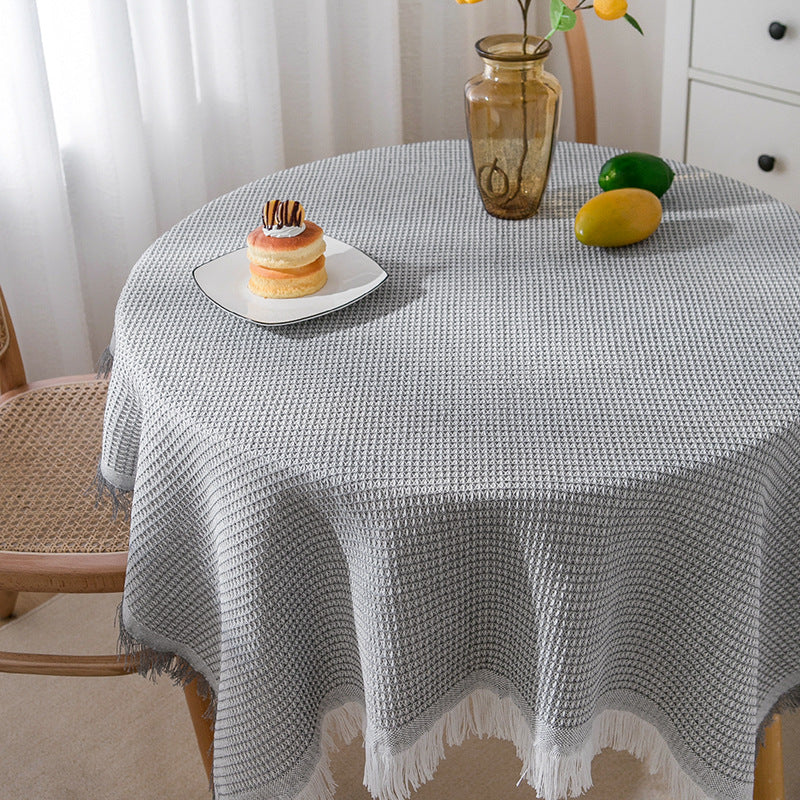 Avelena | Waffel Moderne Tischdecke, gestrickte Stoffspitze Kaffeetuch, runde Tischdecke, rechteckige Tischdecke