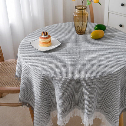 Avelena | Waffel Moderne Tischdecke, gestrickte Stoffspitze Kaffeetuch, runde Tischdecke, rechteckige Tischdecke