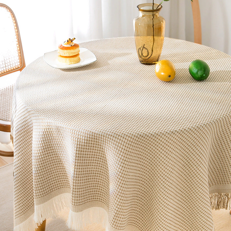 Avelena | Waffel Moderne Tischdecke, gestrickte Stoffspitze Kaffeetuch, runde Tischdecke, rechteckige Tischdecke