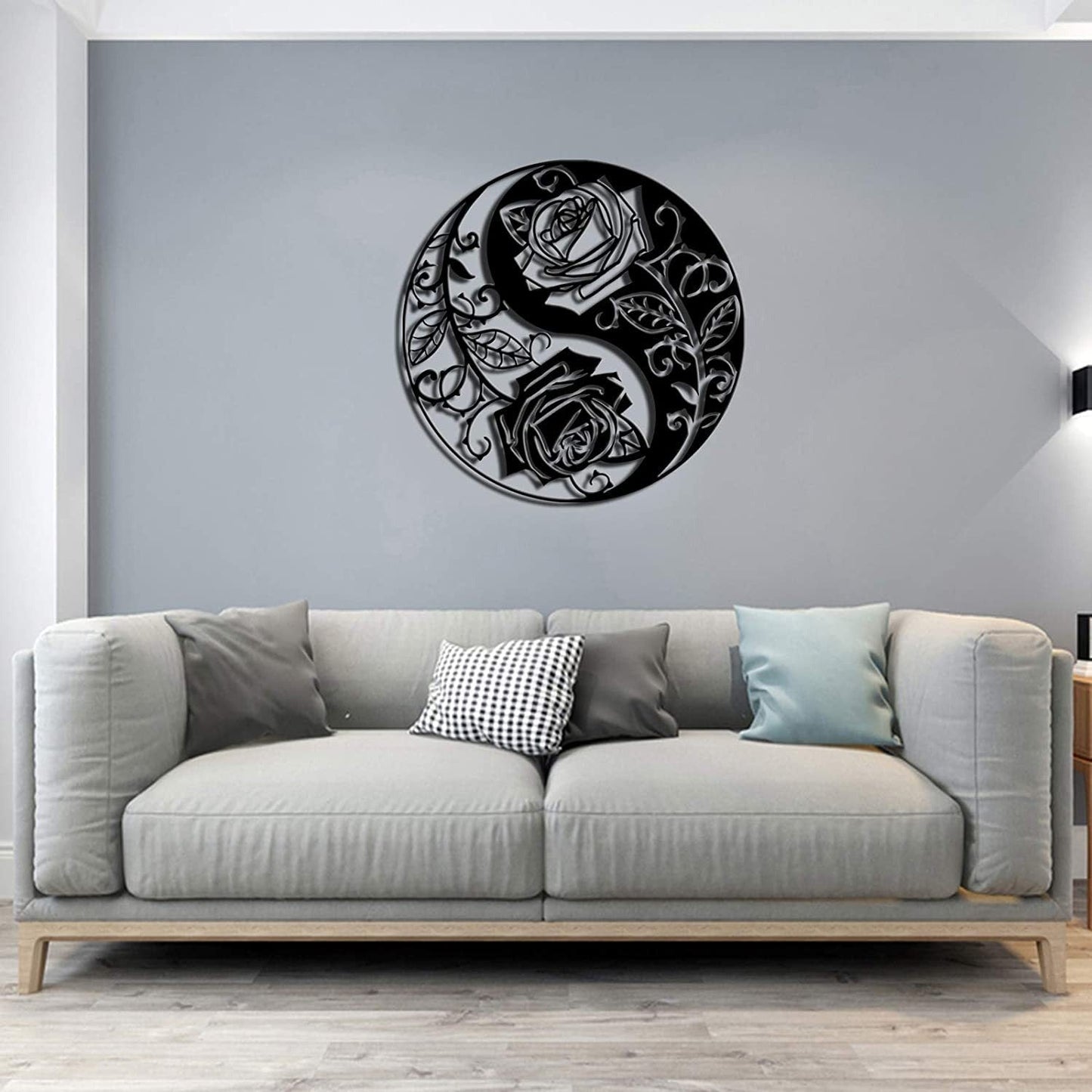 Avelena | Schwarze Metall Wandkunst Wohnkultur