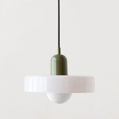 Avelena |  Pendelleuchte aus farbigem Glas | Elegante Hängeleuchte im Bauhaus-Stil | Designlampe für Wohnzimmer & Esszimmer