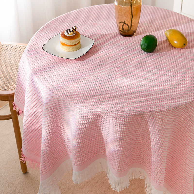 Avelena | Waffel Moderne Tischdecke, gestrickte Stoffspitze Kaffeetuch, runde Tischdecke, rechteckige Tischdecke