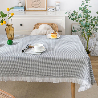 Avelena | Waffel Moderne Tischdecke, gestrickte Stoffspitze Kaffeetuch, runde Tischdecke, rechteckige Tischdecke
