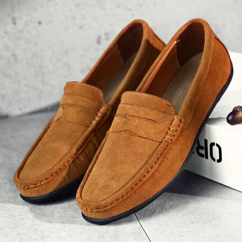 Luxuriöse, stilvolle, winterwarme Wildleder-Loafer für Herren