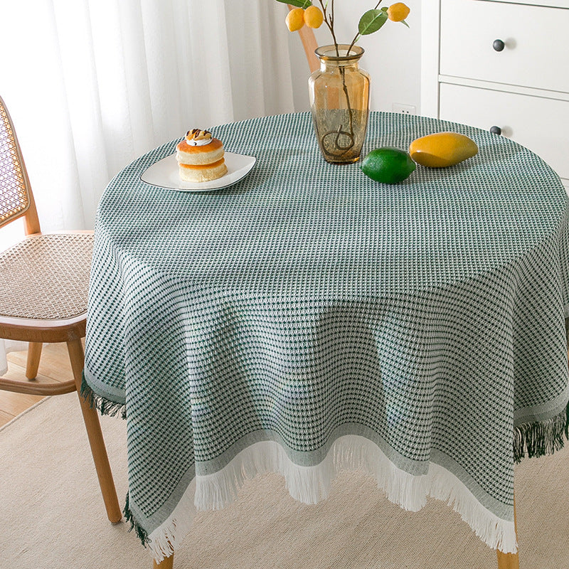 Avelena | Waffel Moderne Tischdecke, gestrickte Stoffspitze Kaffeetuch, runde Tischdecke, rechteckige Tischdecke