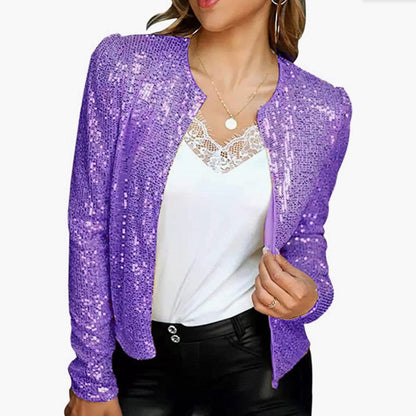 Avelena | Glitter Blazer Eleganter Damenblazer mit Pailletten für Die Feiertage