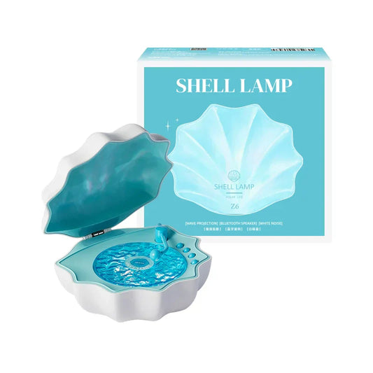 Avelena | Shell Lampe Wellen Retro Bluetooth Plattenspieler LED Nachtlicht - Perfektes Geschenk für Kinder und Mädchen