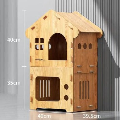 Avelena | Kieferholz Holz Haustierhaus und Kratzbaum