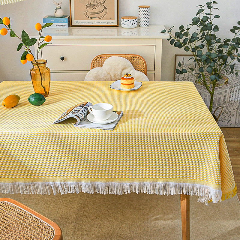 Avelena | Waffel Moderne Tischdecke, gestrickte Stoffspitze Kaffeetuch, runde Tischdecke, rechteckige Tischdecke