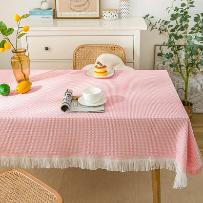 Avelena | Waffel Moderne Tischdecke, gestrickte Stoffspitze Kaffeetuch, runde Tischdecke, rechteckige Tischdecke