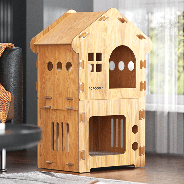 Avelena | Kieferholz Holz Haustierhaus und Kratzbaum