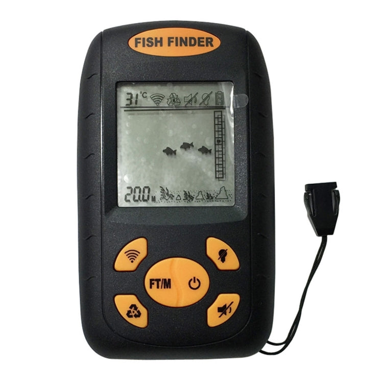 Avelena | Tragbarer Ultrasonic Fischfinder, Wassertiefe & Temperatur Fischfinder mit kabelgebundenem Sonarsensor und LCD-Display