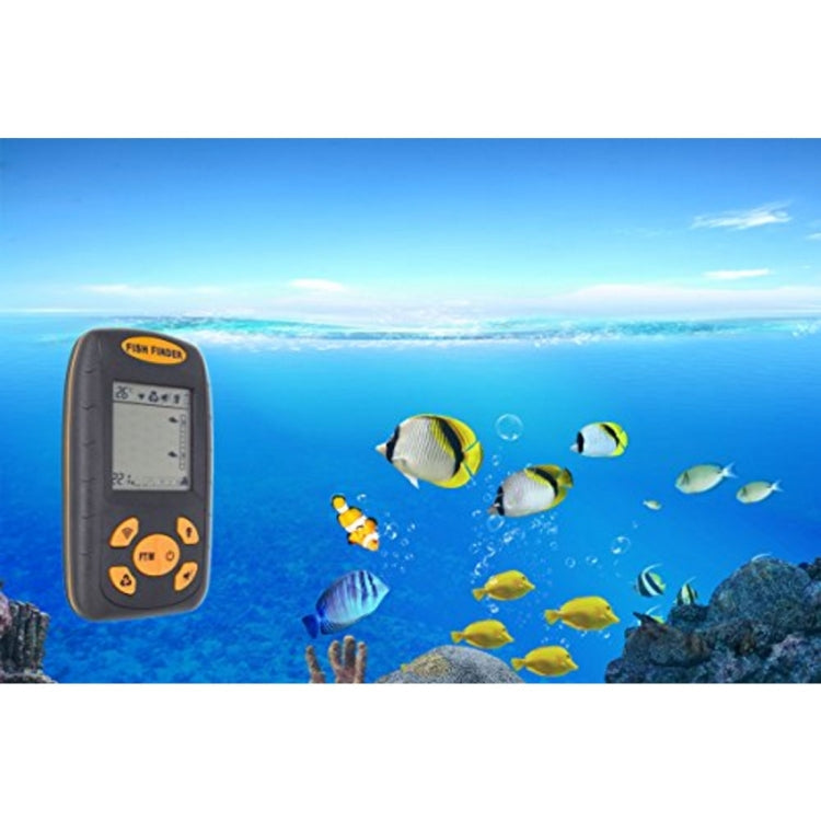 Avelena | Tragbarer Ultrasonic Fischfinder, Wassertiefe & Temperatur Fischfinder mit kabelgebundenem Sonarsensor und LCD-Display