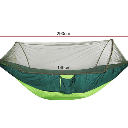 Avelena | Tragbare Outdoor Camping Vollautomatische Nylon Fallschirm-Hängematte mit Moskito-Netzen, Größe: 290 x 140cm (Armeegrün)