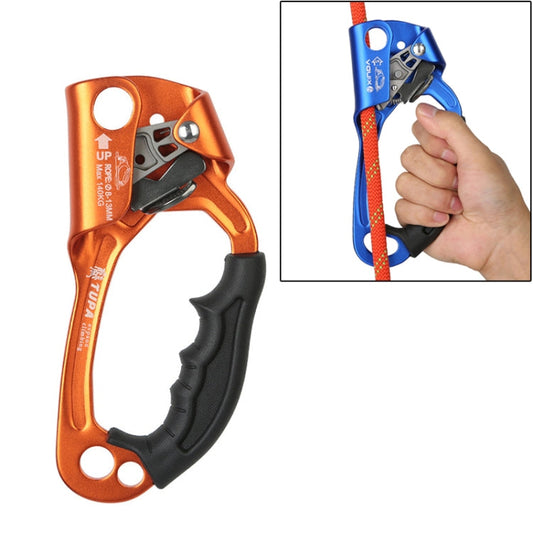 Avelena | XINDA TP-8606 Outdoor Klettern Luftarbeit Anti-Fall Handheld Seilgreifer für 8-12mm Durchmesser Seil Rechts (Orange)