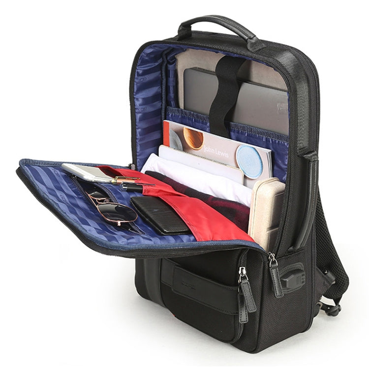 Avelena | Bopai 751-006561 Große Kapazität Business Casual Atmungsaktive Laptop-Rucksack mit externem USB-Anschluss, Größe: 29 x 16 x 44 cm (Schwarz)
