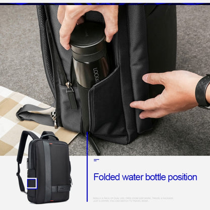 Avelena | Bopai 751-006561 Große Kapazität Business Casual Atmungsaktive Laptop-Rucksack mit externem USB-Anschluss, Größe: 29 x 16 x 44 cm (Schwarz)