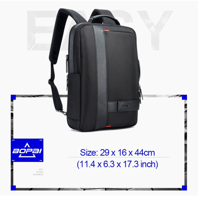 Avelena | Bopai 751-006561 Große Kapazität Business Casual Atmungsaktive Laptop-Rucksack mit externem USB-Anschluss, Größe: 29 x 16 x 44 cm (Schwarz)
