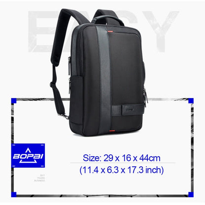 Avelena | Bopai 751-006561 Große Kapazität Business Casual Atmungsaktive Laptop-Rucksack mit externem USB-Anschluss, Größe: 29 x 16 x 44 cm (Schwarz)