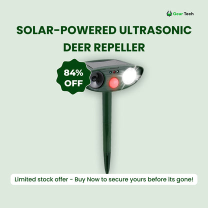 Avelena | Solar-powered ultrasound deer repeller - Effective deer deterrent for gardens and caverns in 48 hours