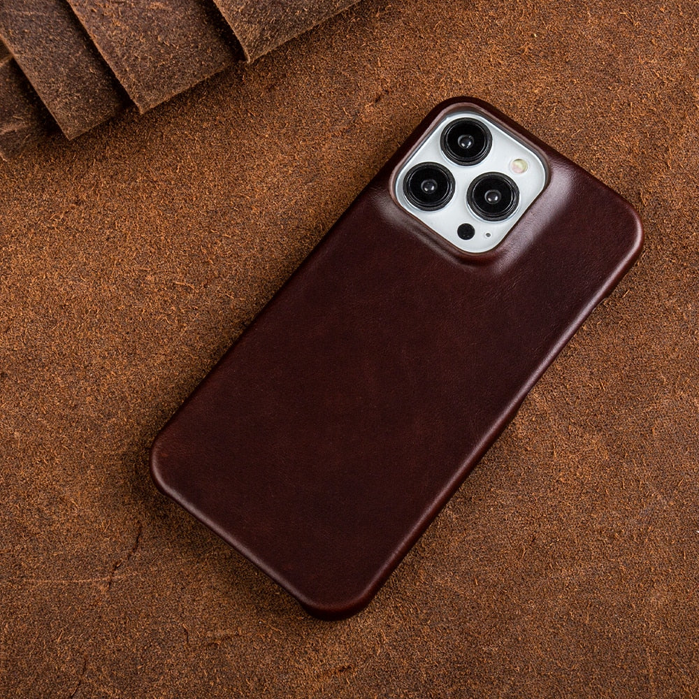 Avelena | Ölwachs Echtes Leder Apple iPhone Hülle