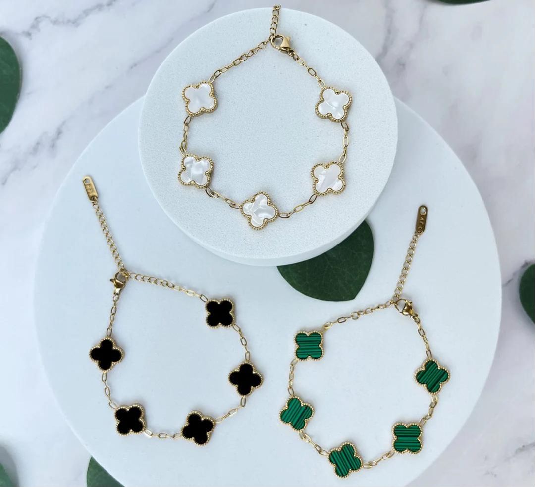 Avelena | Kleeblatt Glück Armband | Elegant und Hypoallergen | Verstellbar