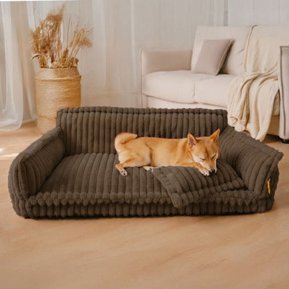 Avelena | DreamPaw Orthopädisches Hundebett – Robuster Schlafplatz mit Nackenstütze und abnehmbarem Bezug