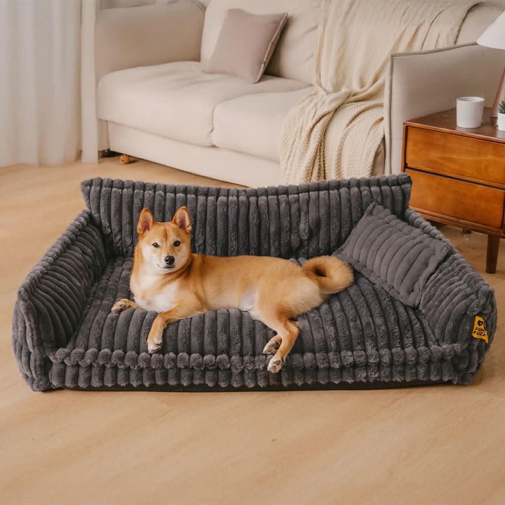 Avelena | DreamPaw Orthopädisches Hundebett – Robuster Schlafplatz mit Nackenstütze und abnehmbarem Bezug